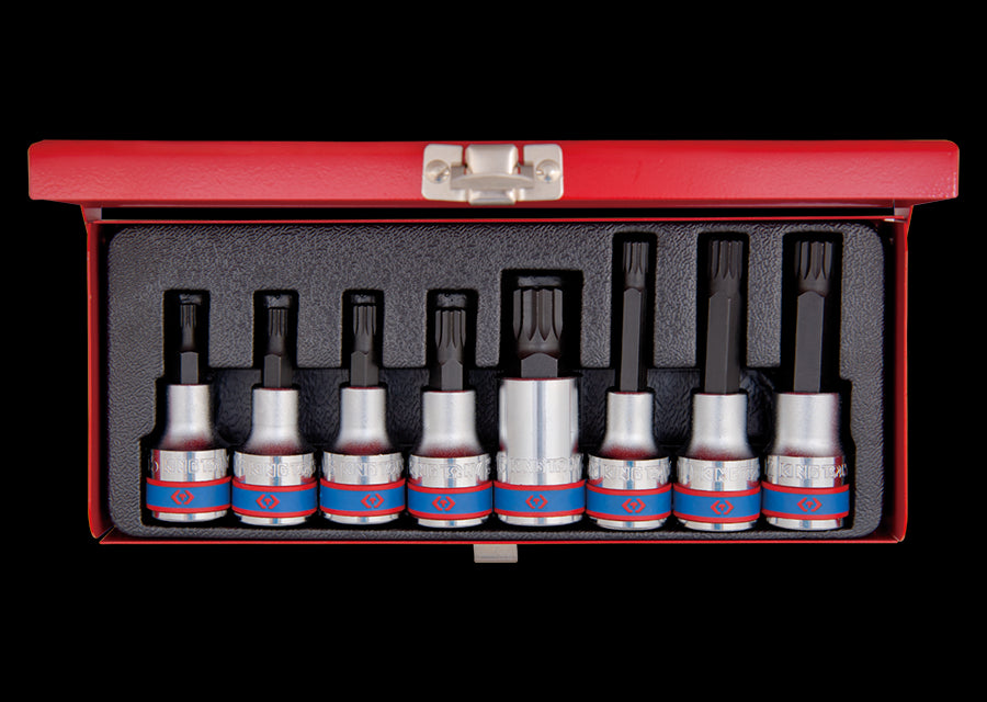 KING TONY Profi-Werkzeuge - 1/2" XZN® Steckschlüssel-Set, lang und kurz - 8 tlg. 4128PR
