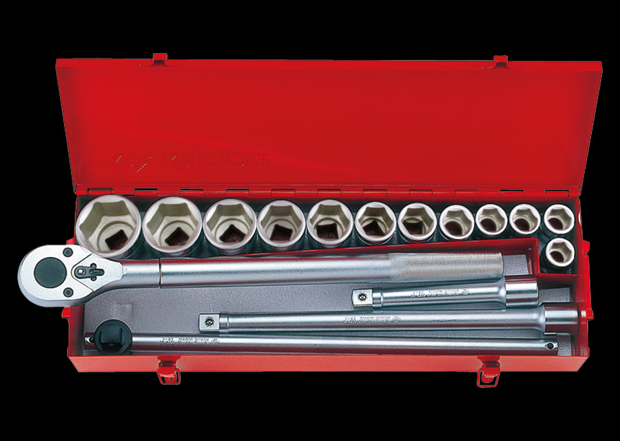 KING TONY Profi-Werkzeuge - 3/4" Steckschlüssel-Set, metrisch, mit Zubehör - 16 tlg. 6316MR