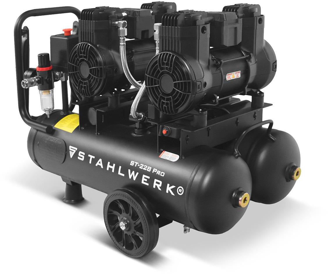STAHLWERK Kompressor ST-228 Pro – 410 l/min, 8 bar, 22 l, ölfrei & flüsterleise