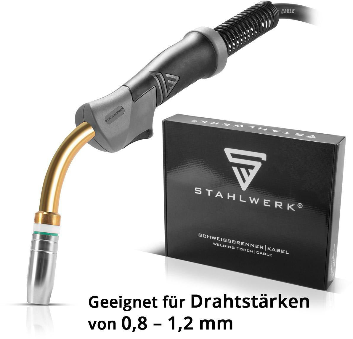 STAHLWERK AK25/MB25 Schweißbrenner 3m Gaskühlung 270A Eurozentralanschluss