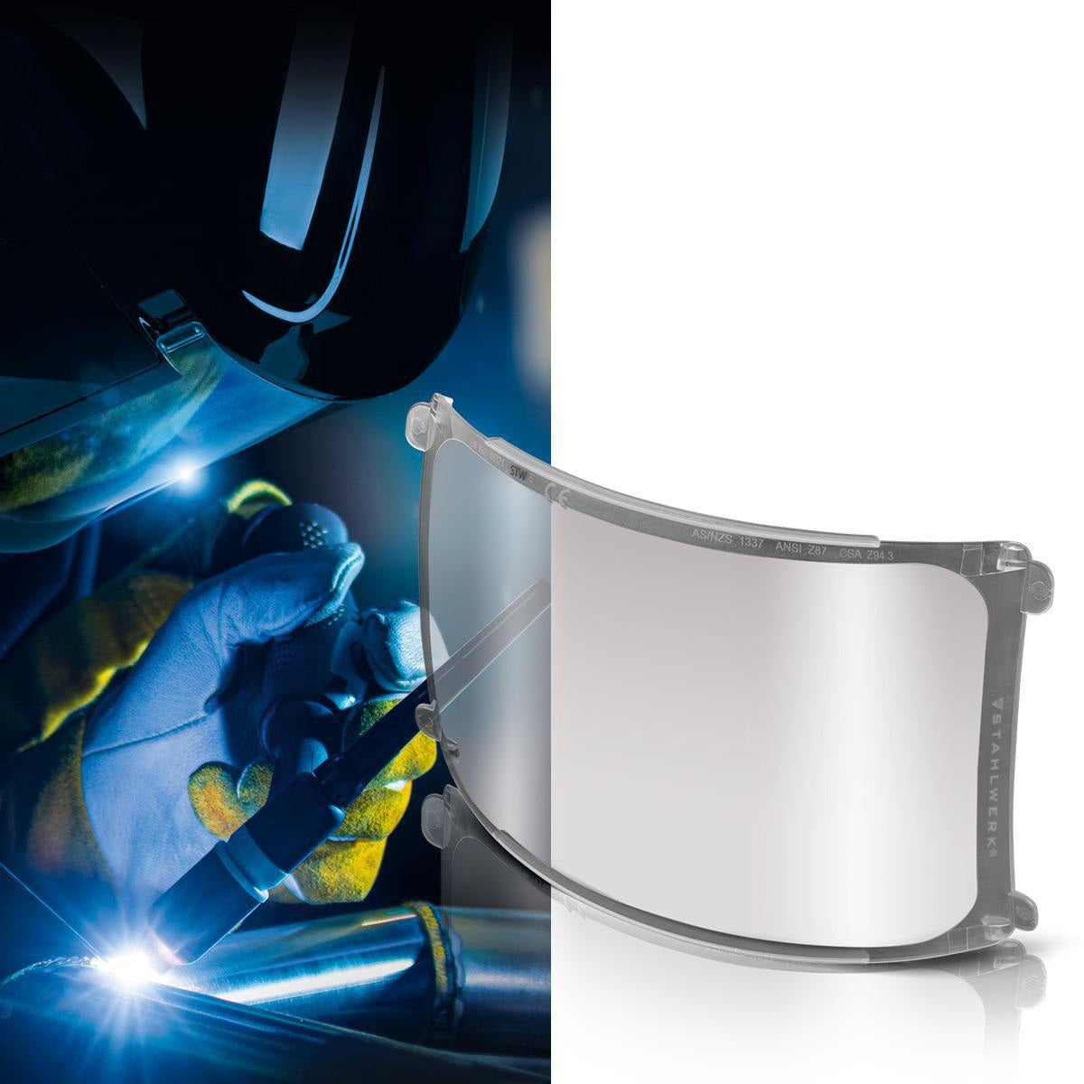 STAHLWERK Vorsatzscheiben-Set für BULLET Schweißhelm – 6er Set aus Polycarbonat
