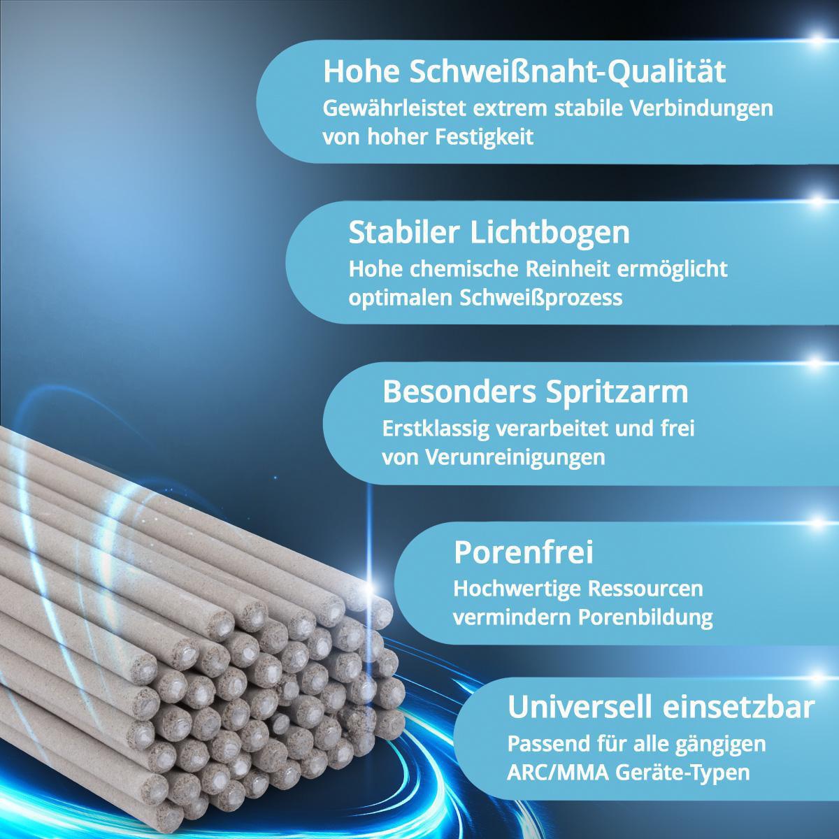 STAHLWERK Stabelektroden AWS E6013RR 2x300mm 2kg – Dick rutilumhüllt für Stahl-, Kessel- und Schiffbau
