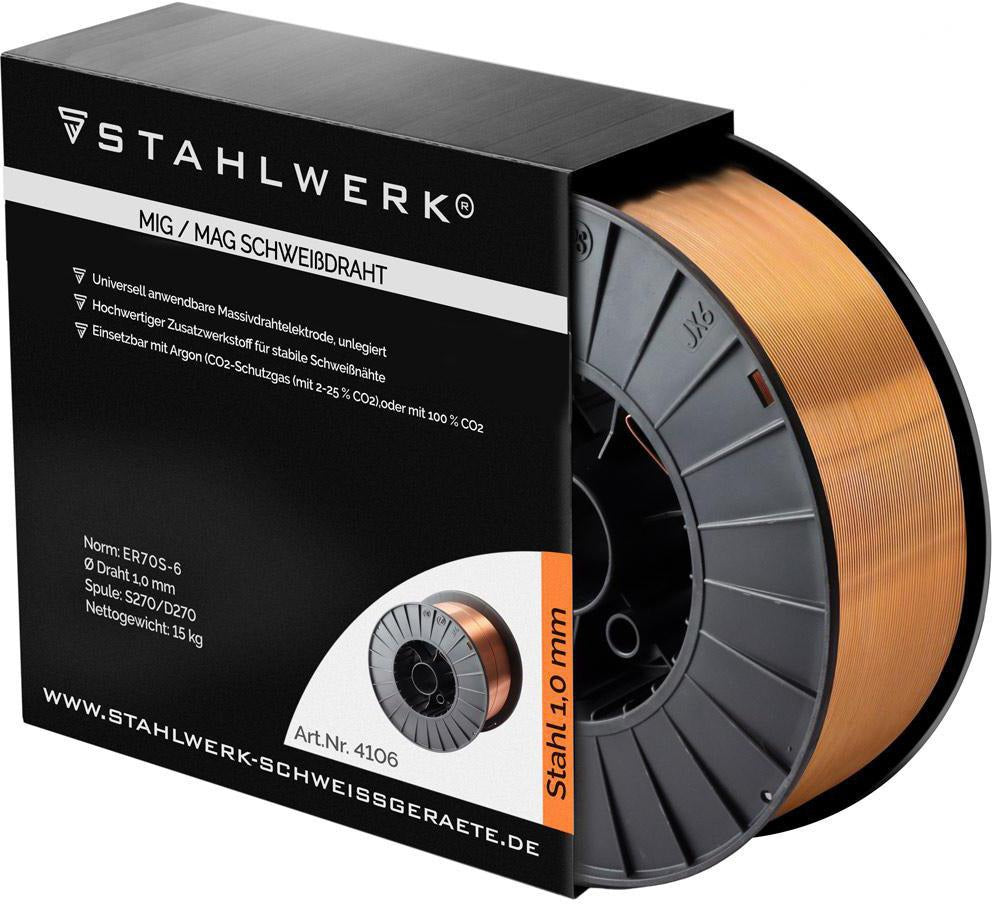 STAHLWERK Schweißdraht STA 0,8 mm 15 kg – SG2 ER70S-6 für MIG/MAG