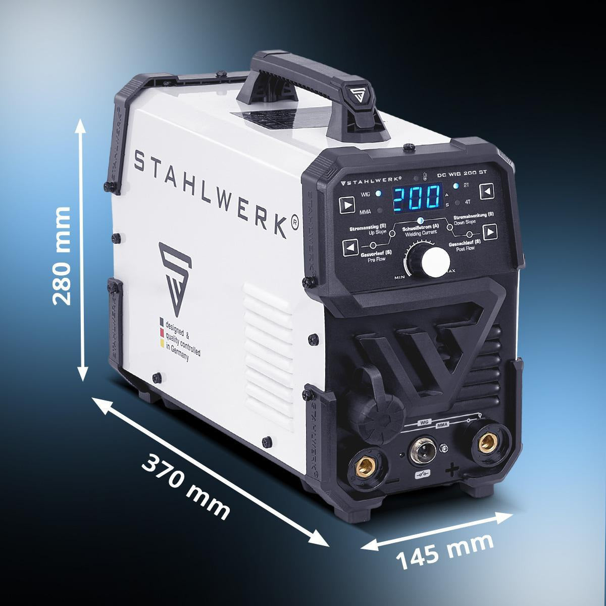 STAHLWERK DC WIG 200 ST TIG-Schweißanlage mit Zubehör – 200 A, IGBT, 2-in-1 WIG/MMA