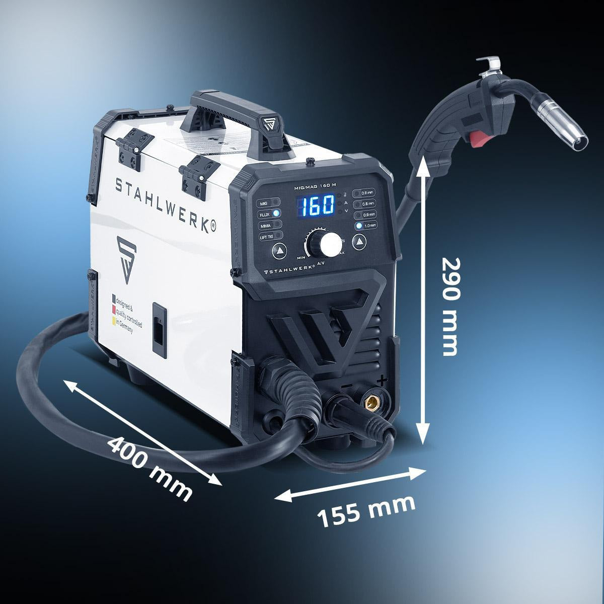 STAHLWERK MIG MAG 160 M Schutzgasschweißgerät – 160 A, 230 V, IGBT, 4-in-1 Inverter