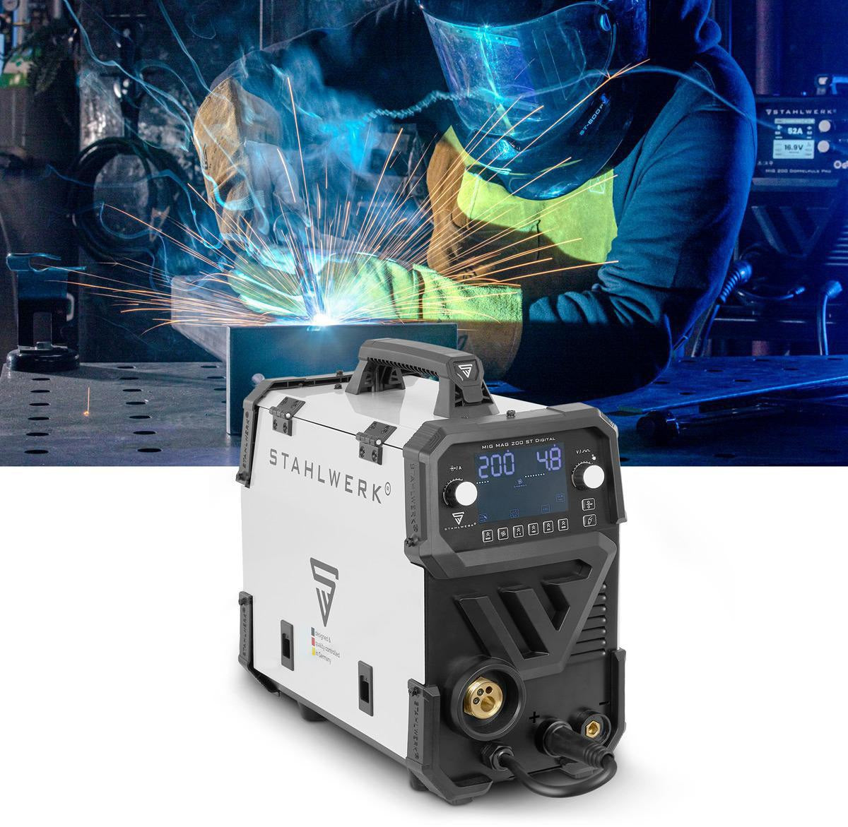 STAHLWERK MIG MAG 200 ST Digital MIG/MAG-Schweißanlage 200 A mit Zubehör