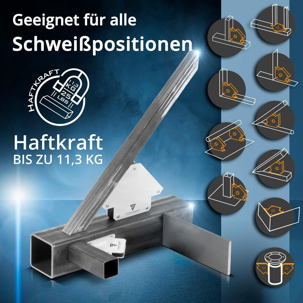 STAHLWERK Magnet-Schweißwinkel 9 & 25 lbs – 6-teiliges Set mit 45°, 90° und 135°