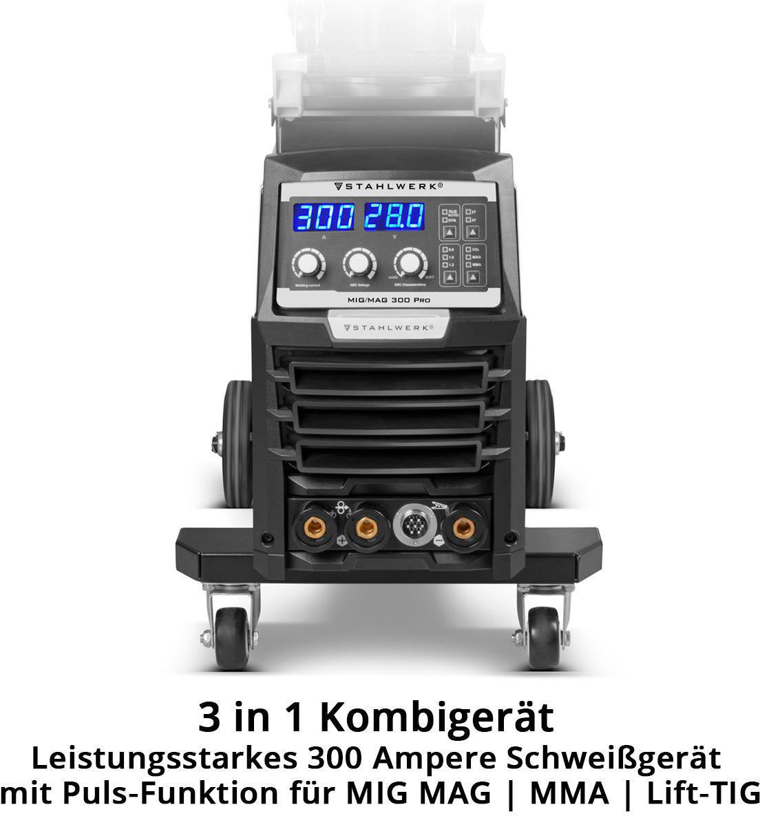 STAHLWERK MIG MAG 300 Pro Inverterschweißgerät 300 A IGBT mit Zubehör 3 m