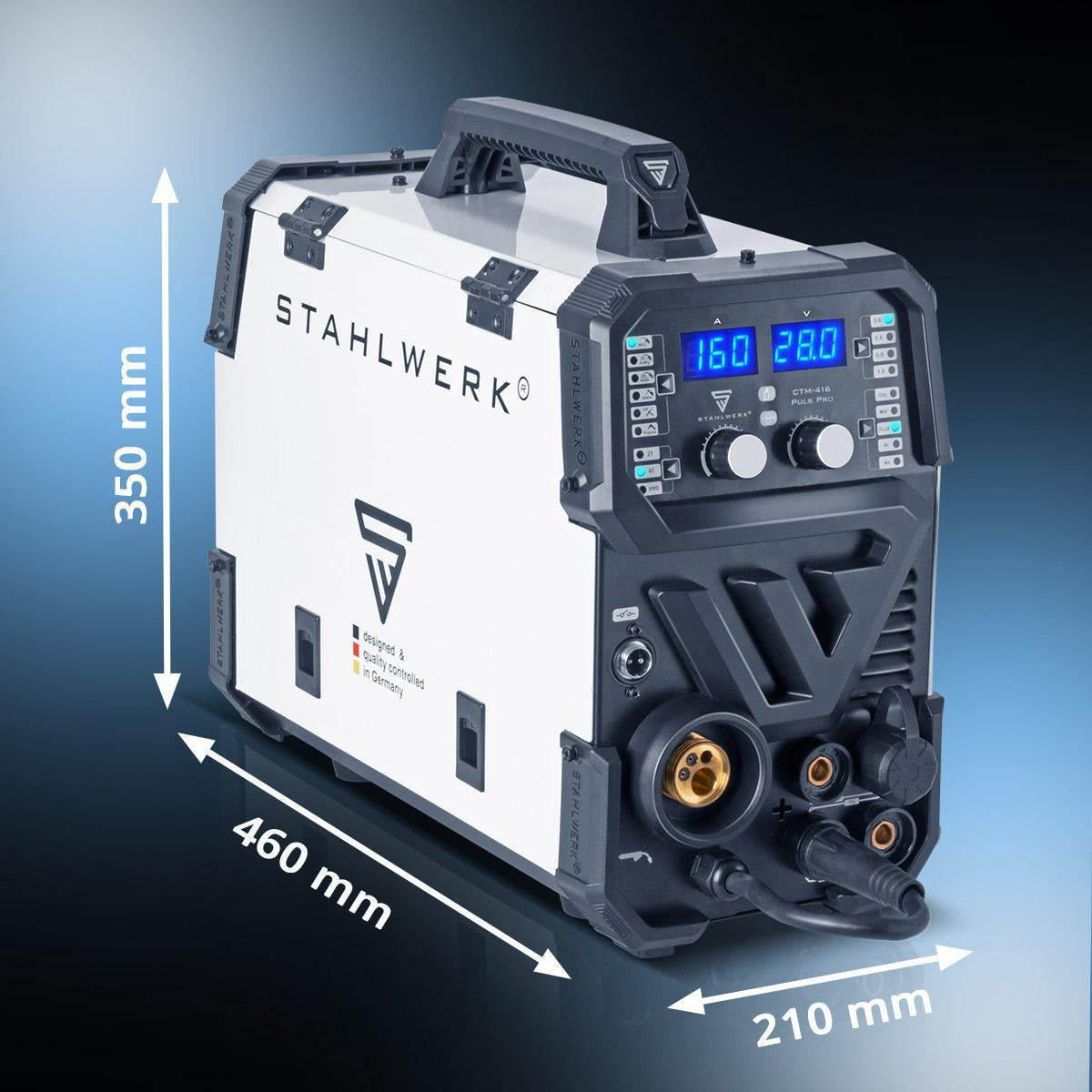 STAHLWERK CTM-416 PULS Pro Inverterschweißgerät 6-in-1 mit 160 A und Plasma-Schneider