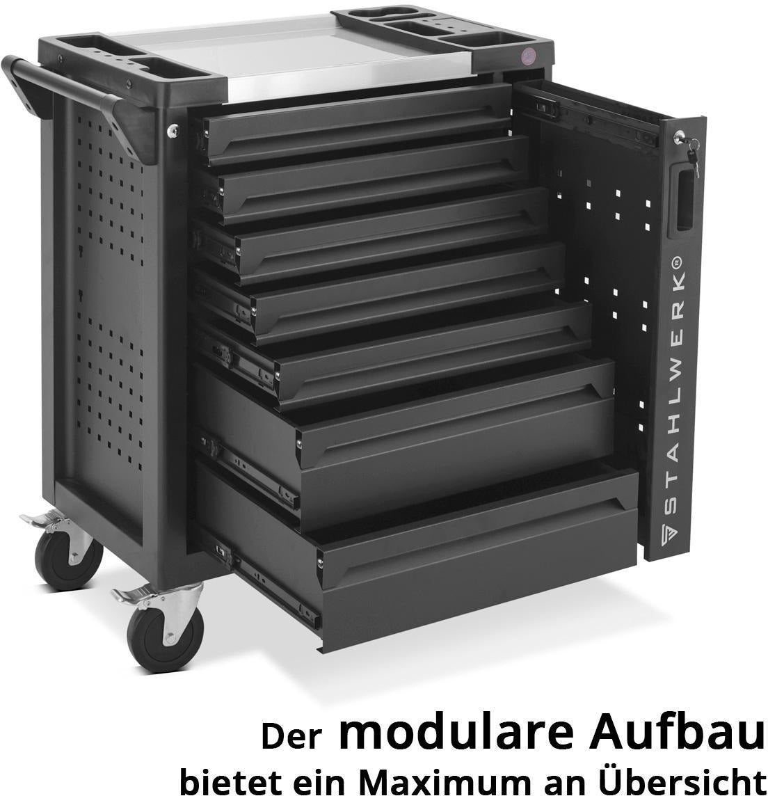 STAHLWERK Werkstattwagen PHOENIX mit 262 Premium-Werkzeugen und 7 Schubladen