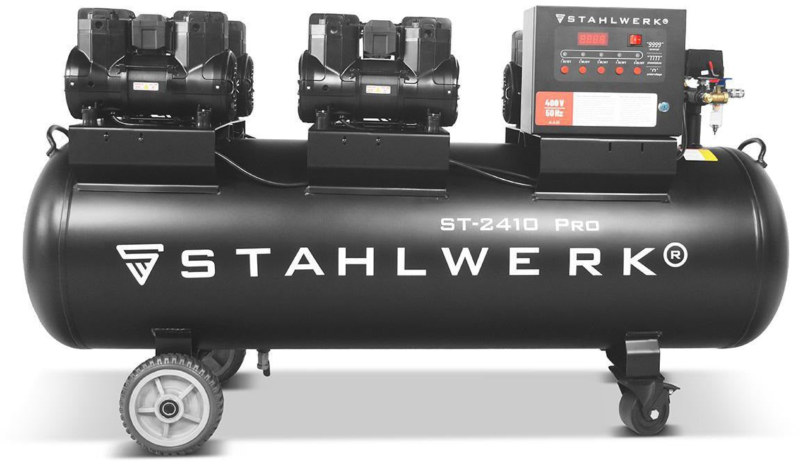 STAHLWERK Kompressor ST-2410 Pro – 1250 l/min, 10 bar, 240 l, ölfrei, leise