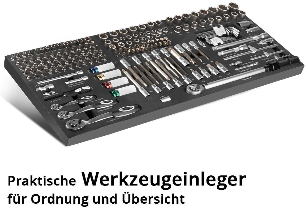STAHLWERK Werkzeugmodul 186-teilig Steckschlüssel- und Bit-Satz aus Chrom-Vanadium-Stahl
