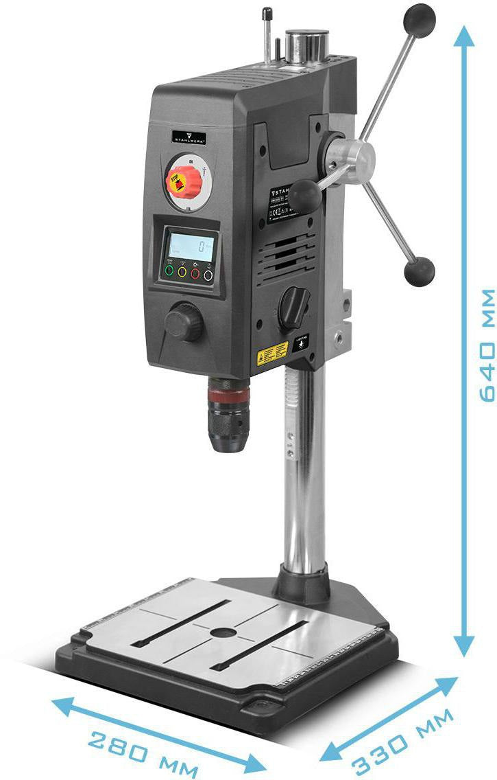 STAHLWERK MBD-800 ST Tischbohrmaschine – 800 W, Digitaldrehzahl, Lasermarkierung