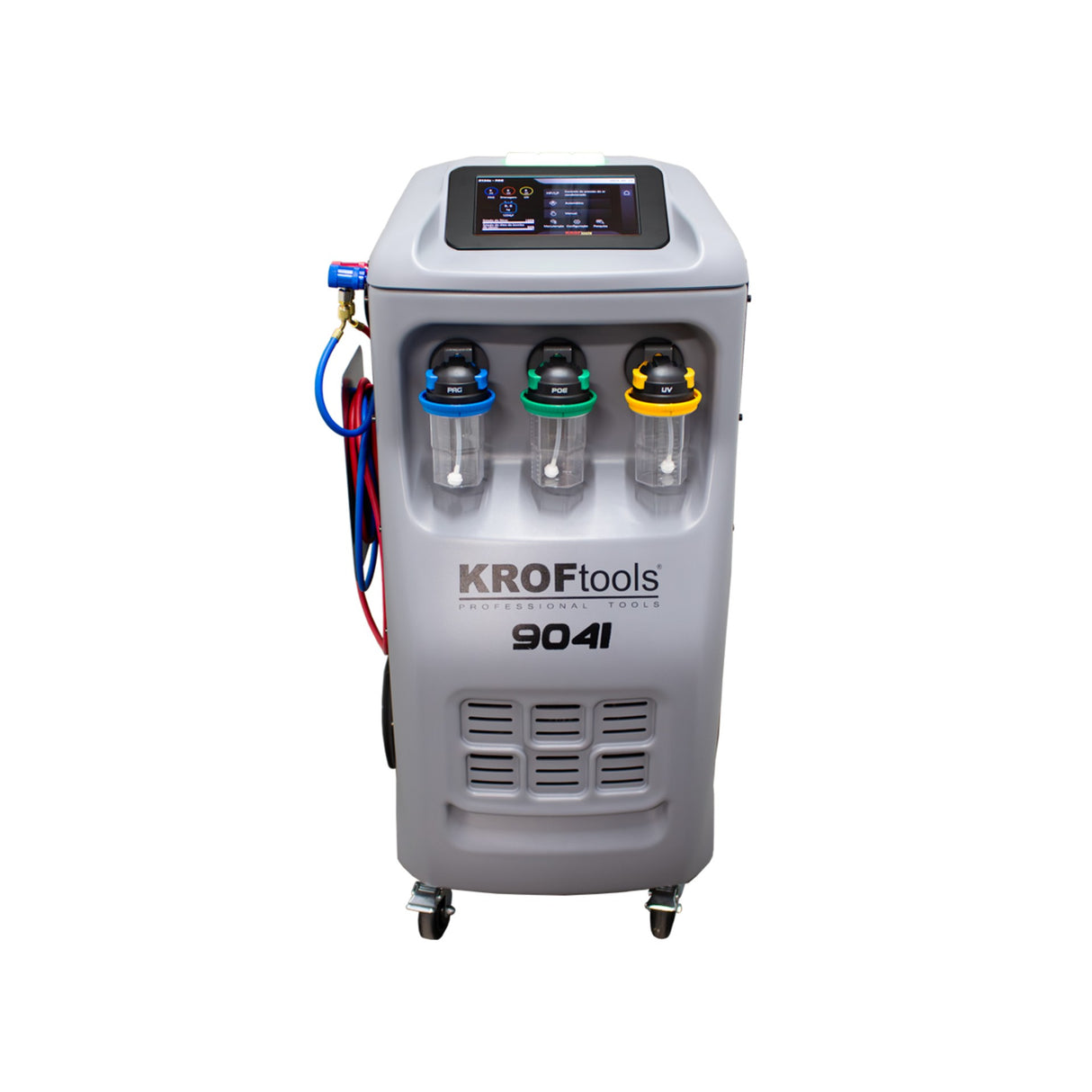 KROFtools Profi Klimaservicegerät R1234yf Servicegerät vollautomatisch, 10" Farbdisplay, Thermodrucker - Modell 9041