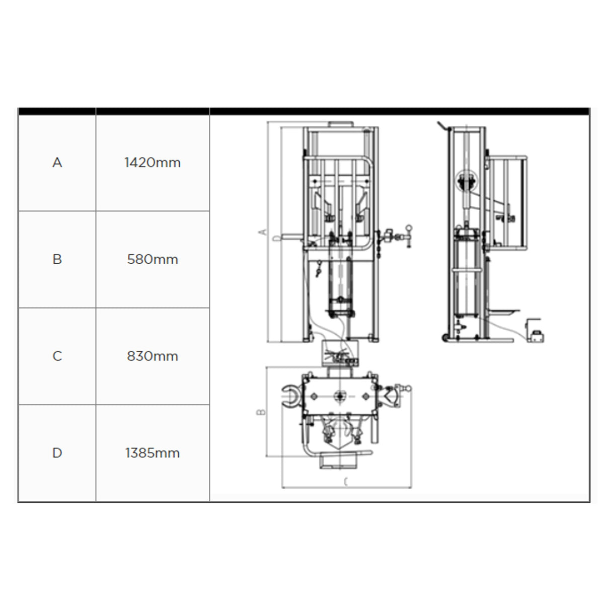 KROFtools Hydraulischer Federkompressor - Pneumatischer Federspanner für Stoßdämpfer und Fahrwerksfedern 1000kg - Modell 1950