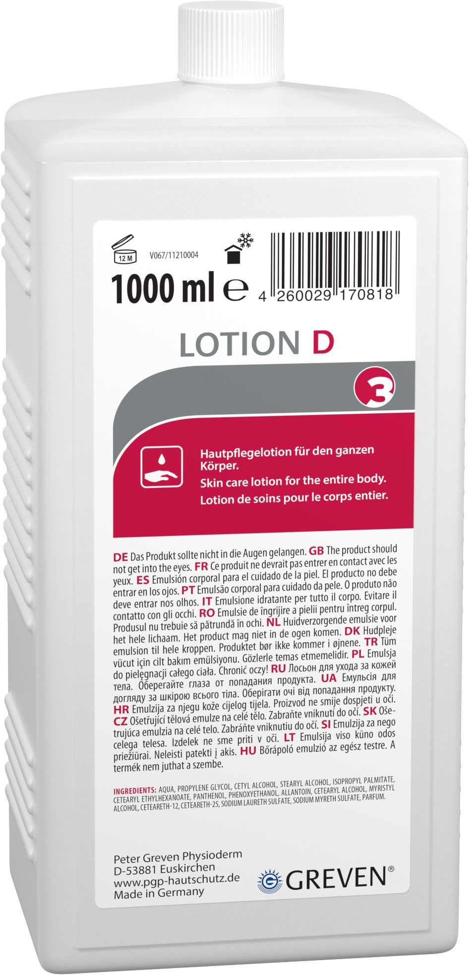 GREVEN Lotion D Hautpflegelotion 100 ml – silikonfrei & parfümiert für Hände, Gesicht und Körper