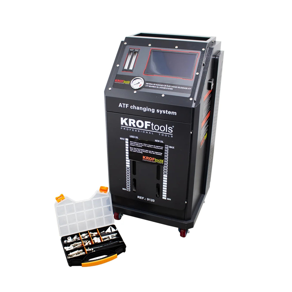 KROFtools Vollautomatisches ATF Automatikgetriebeöl Spülgerät mit Touchscreen - Getriebespülgerät ATF-Ölservicegerät für Automatikgetriebe - 9120