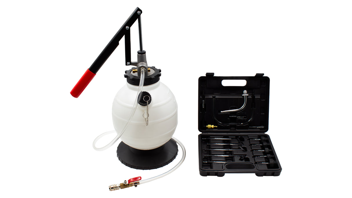 KROFtools Manuelles Getriebeöl-Befüllgerät mit Adapter-Set, Universal Getriebeöl-Füllsystem-Satz 15-tlg - 5350 - K-5350