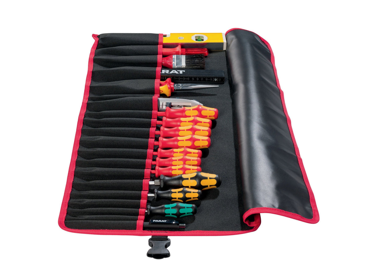 PARAT Werkzeugrolltasche 8 Fächer 410x330 mm Nylon schwarz/rot – Steckverschluss