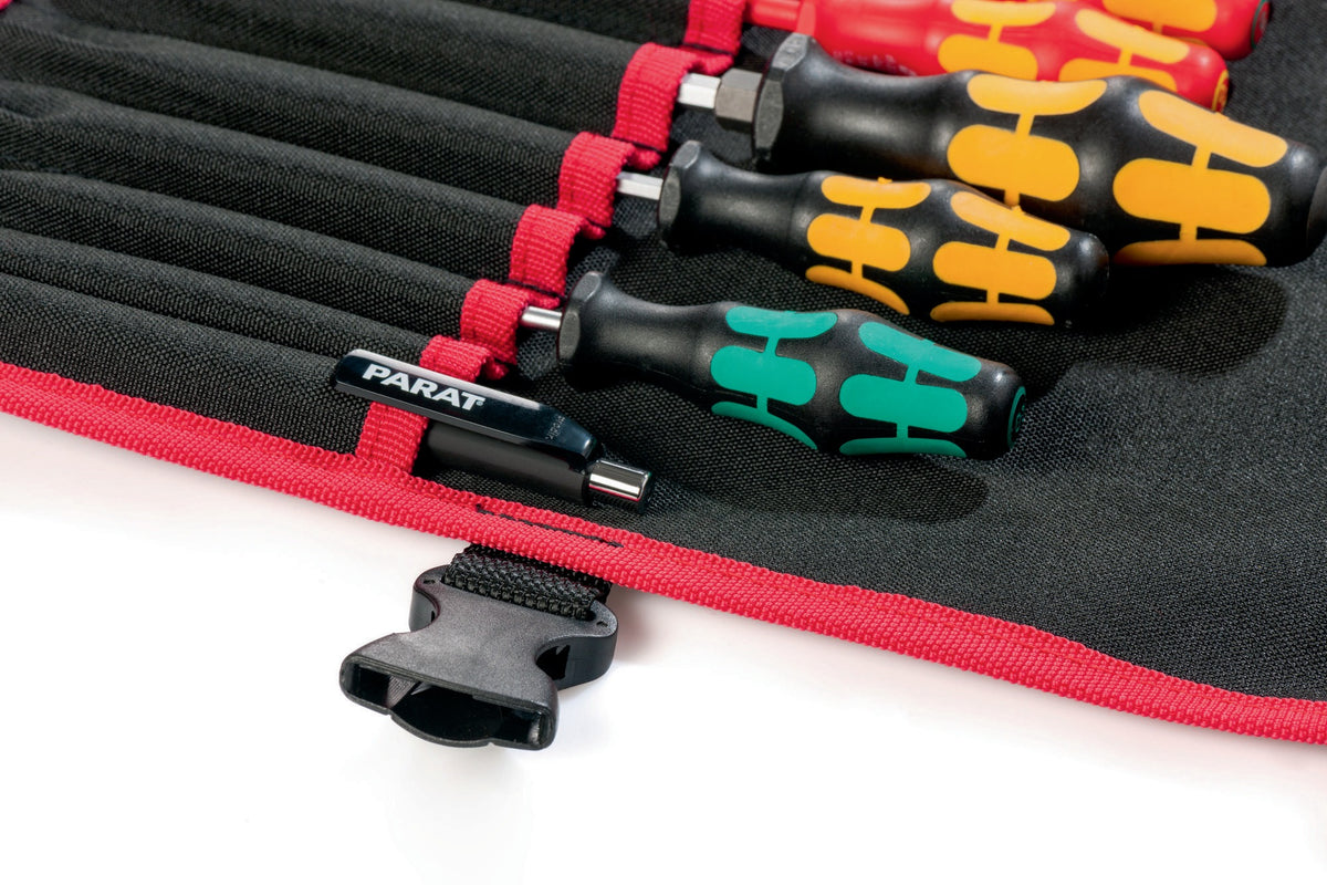 PARAT Werkzeugrolltasche 8 Fächer 410x330 mm Nylon schwarz/rot – Steckverschluss