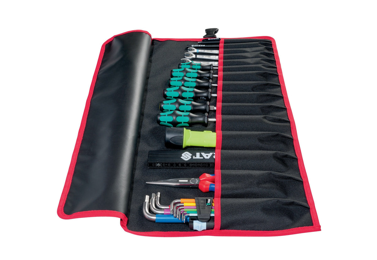 PARAT Werkzeugrolltasche 8 Fächer 410x330 mm Nylon schwarz/rot – Steckverschluss
