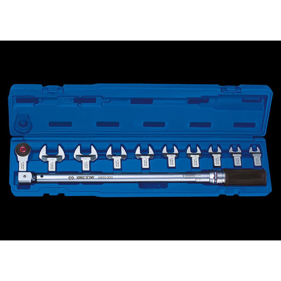 KING TONY Profi-Werkzeuge - Drehmomentschlüssel-Set, Steckkopf 14x18 mm - 11 tlg. 345202D11MR