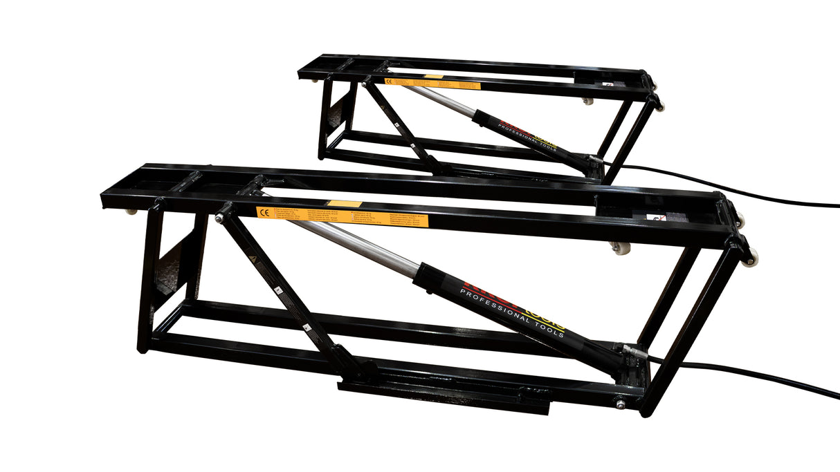 KROFtools Mobile Hebebühne 2500kg 90mm flach - KFZ Mobile Auto Hebebühne mit Fernbedienung - 9813 - ohne Hydrauliköl geliefert
