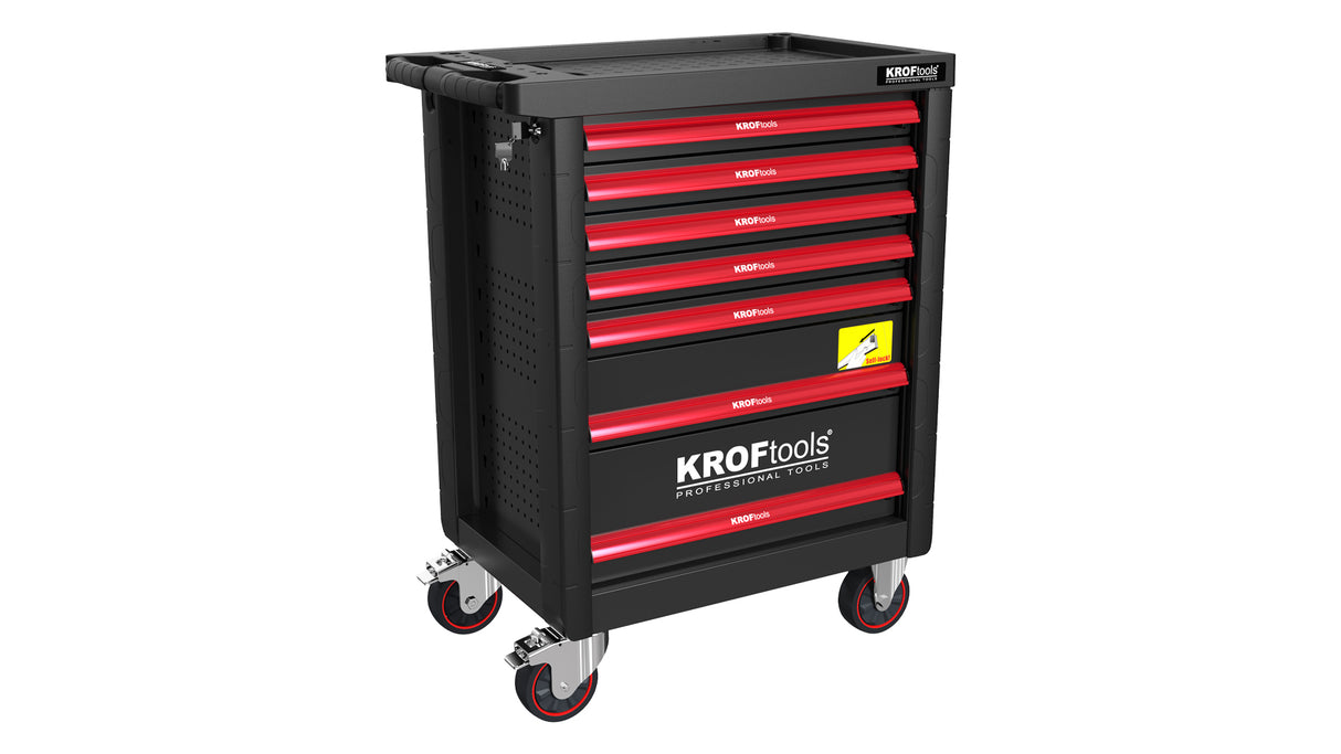 KROFtools Werkzeugwagen, bestückt mit 160 Werkzeugen, 7 Schubladen - REF. 8621