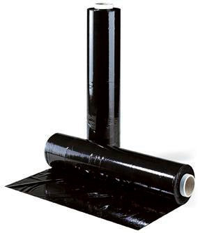 Handstretchfolie 500 mm x 300 m schwarz blickdicht 23µm TRANSPAK – 6 Rollen