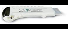 TRANSPAK Cuttermesser mit Abbrechklinge – Weißes Universalmesser mit Anti-Rutsch-Gehäuse