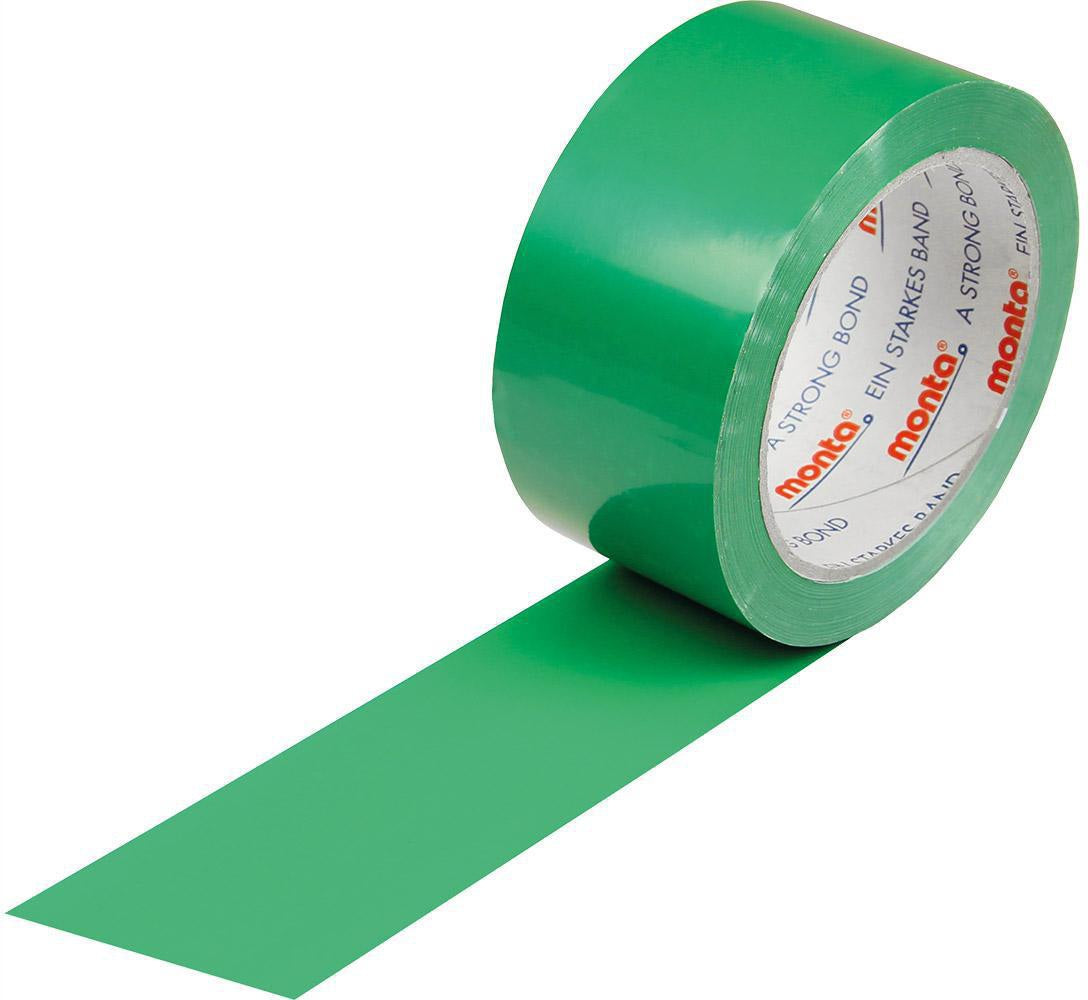 MONTA 250F PVC Klebeband 50mm x 66m blau – Leises Abrollen, Naturkautschuk, 57µm