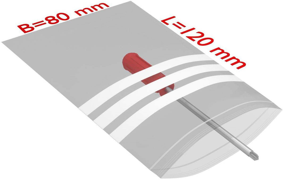 TransPak Druckverschlussbeutel 300x400mm, 50µm PE transparent, mit Beschriftungsfeld