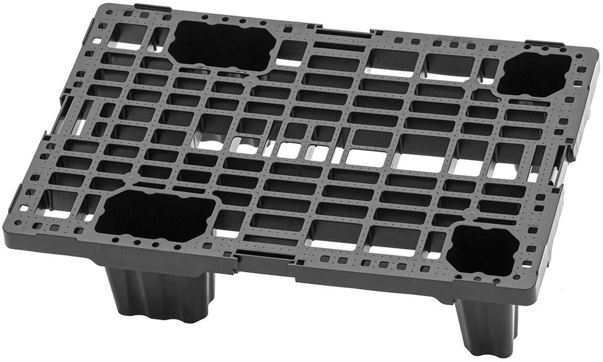 TRANSPAK Kunststoffpalette 1200x800x150 mm Antirutschkante 7 mm 1 EURO anthrazit – 16 Stück
