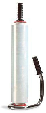 TRANSPAK Handabroller für Stretchfolien mit Kugellager, silber – für 420/450/500 mm Folien