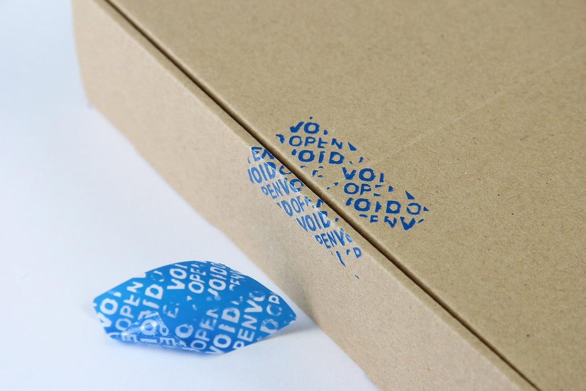 TRANSPAK Sicherheitsetiketten 38x32mm blau 500St./Rolle – SECURITY VOID