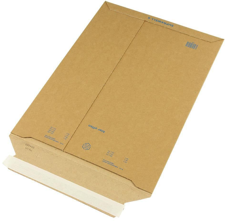 Versandtasche Suprawell B5 194x310 mm Wellpappe braun von TRANSPAK – 100 Stück
