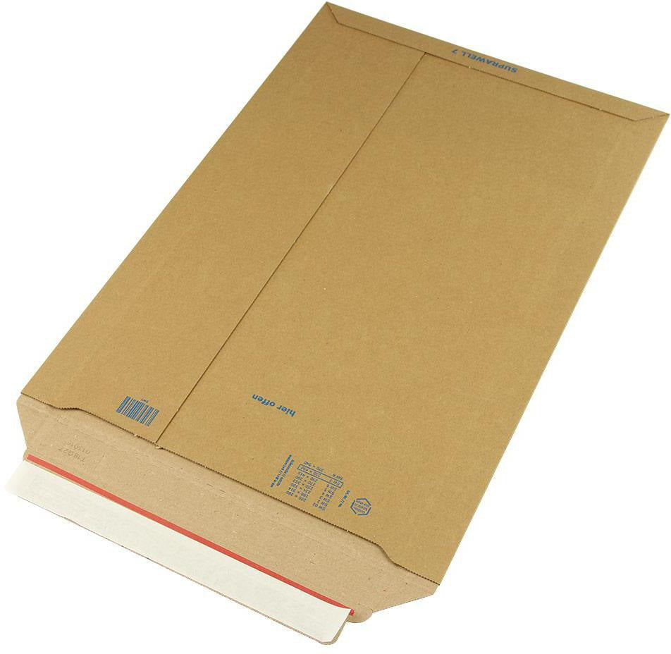 Versandtasche Suprawell B5 194x310 mm Wellpappe braun von TRANSPAK – 100 Stück