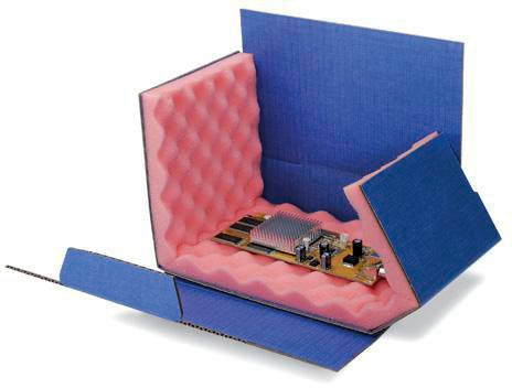 Chipbox Wellpappe blau 100x60x15 mm TRANSPAK – ESD-Schutzverpackung