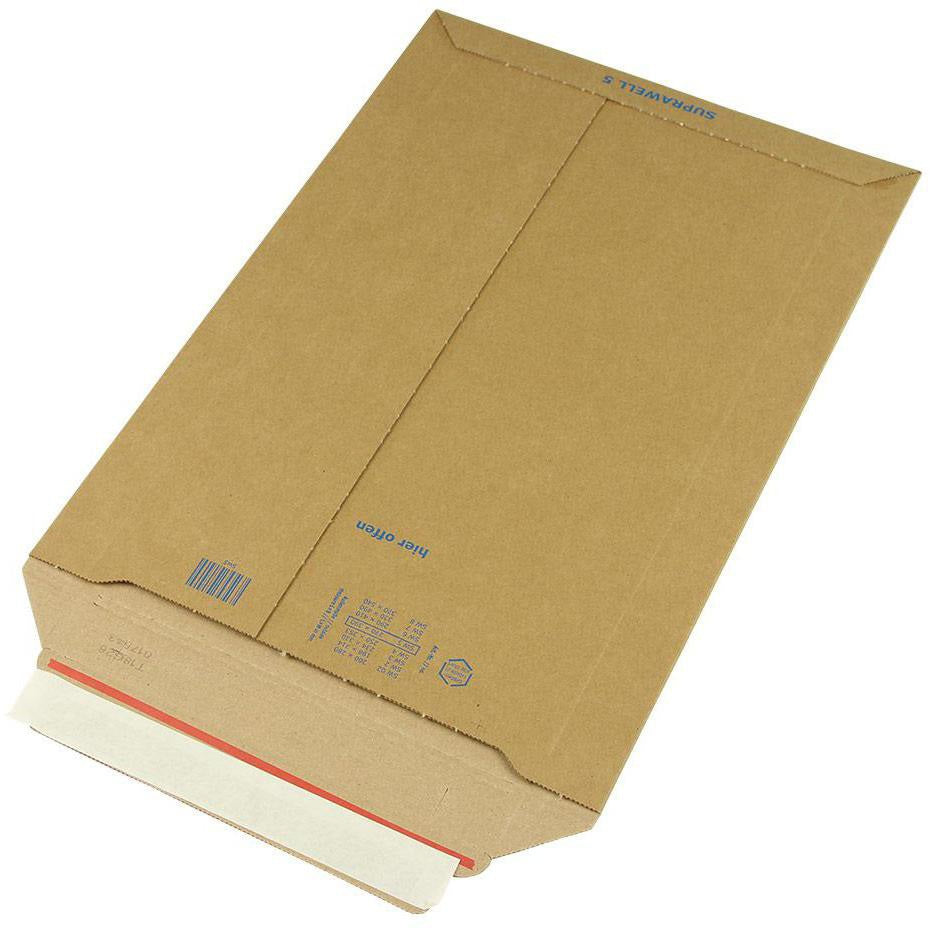 Versandtasche Suprawell B5 194x310 mm Wellpappe braun von TRANSPAK – 100 Stück