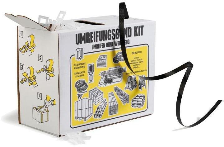 TRANSPAK Umreifungsband 12,7 mm x 600 m PP schwarz – reißfest & recycelbar