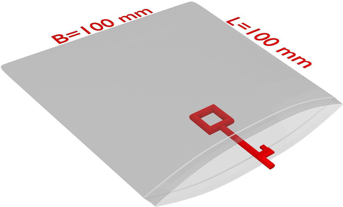 TRANSPAK Druckverschlussbeutel 100x100mm, 50µ PE transparent