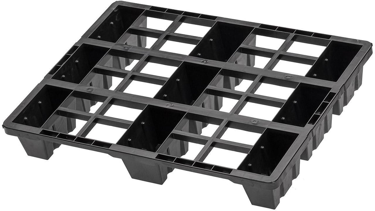 TRANSPAK Kunststoffpalette 1200x800x150 mm Antirutschkante 7 mm 1 EURO anthrazit – 16 Stück