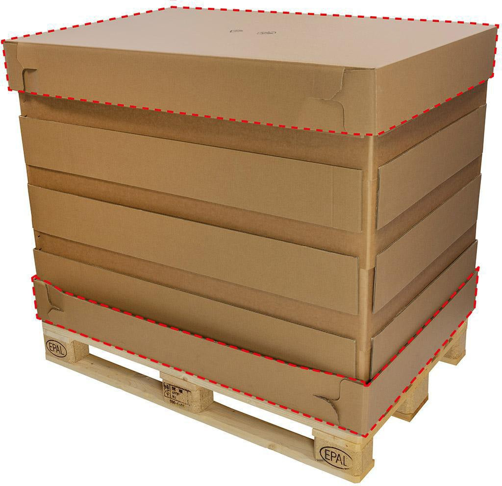 TRANSPAK Wellpapp-Aufsatzrahmen 5-wellig 1179x779x225 mm – Leicht & recycelbar