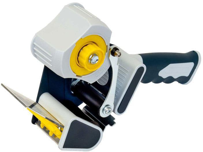 TRANSPAK Handabroller PremiumTwin Core für 50 mm Rollen – leiser Metallabroller für 2+3 Zoll Kern