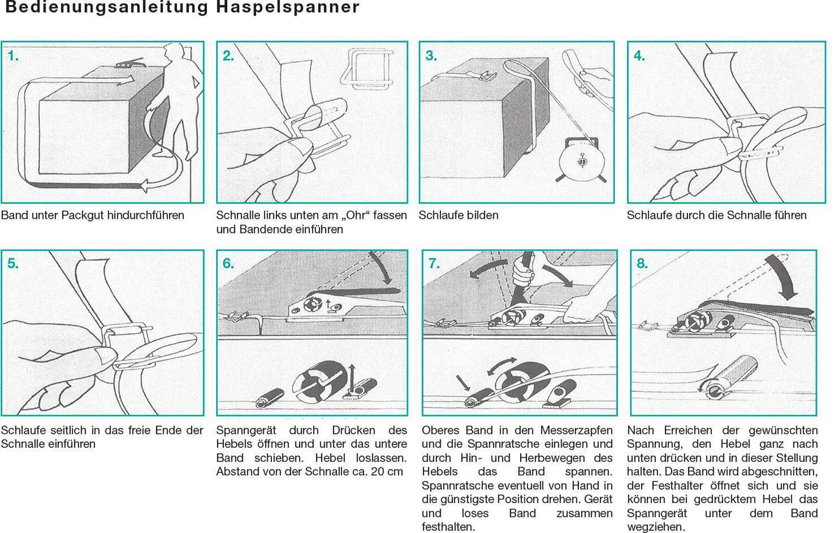 TRANSPAK Haspelspanner für Polyester- und PP-Band 13-19 mm – Mechanischer Umreifungsspanner