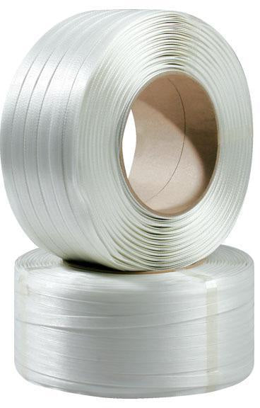 TransPak Umreifungsband Polyester weiß 16 mm – 600 lfm, reißfest 550 kp