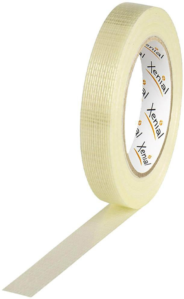 XENIAL Filamentklebeband transparent 19mm x 50m – Glasfaserverstärkt mit Längs- und Querfaden