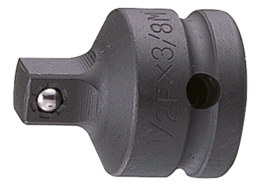 KING TONY Profi-Werkzeuge - Kraft-Reduzieradapter, Sicherheitskugel, 1/2"F nach 3/8"M 4873P