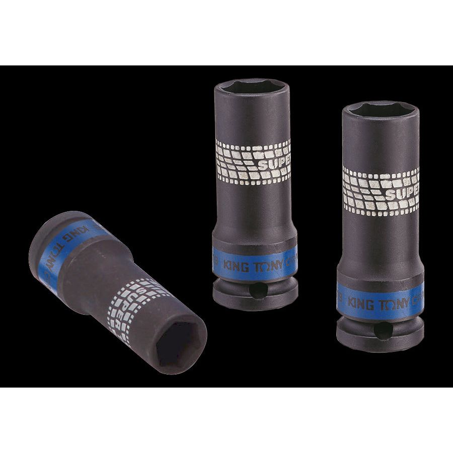 KING TONY Profi-Werkzeuge - 1/2" Kraft-Steckschlüsselset, lang, metrisch, Steckleiste - 3 tlg. 4403MP