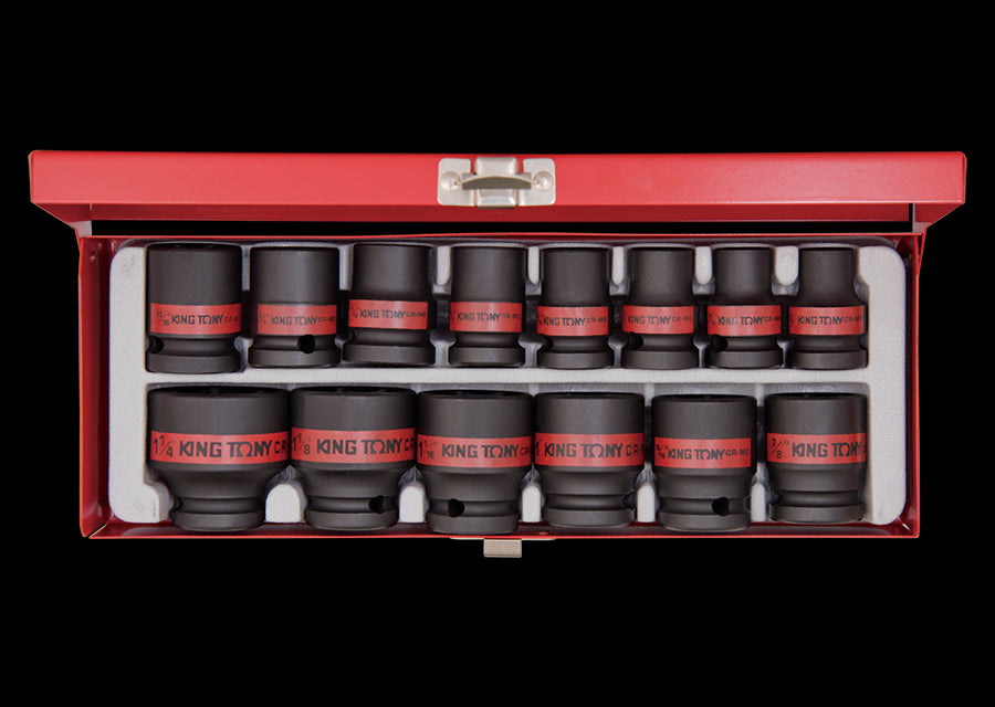 KING TONY Profi-Werkzeuge - 1/2" Kraft-Steckschlüsselset, Zoll - 14 tlg. 4414SP